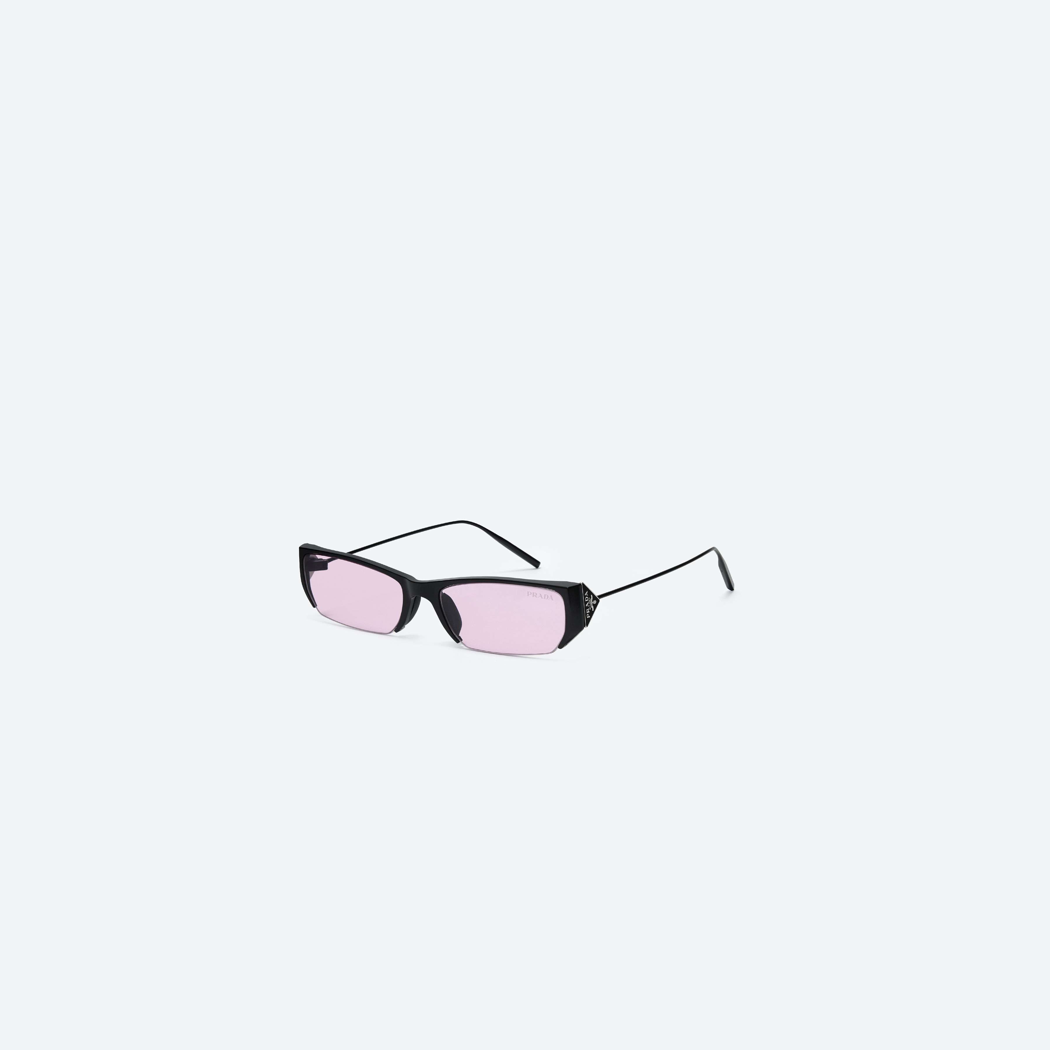 45-degree view of Gentle Monster Prada Gentle Monster 2 M01(v) Black Metal framed Square sunglasses.