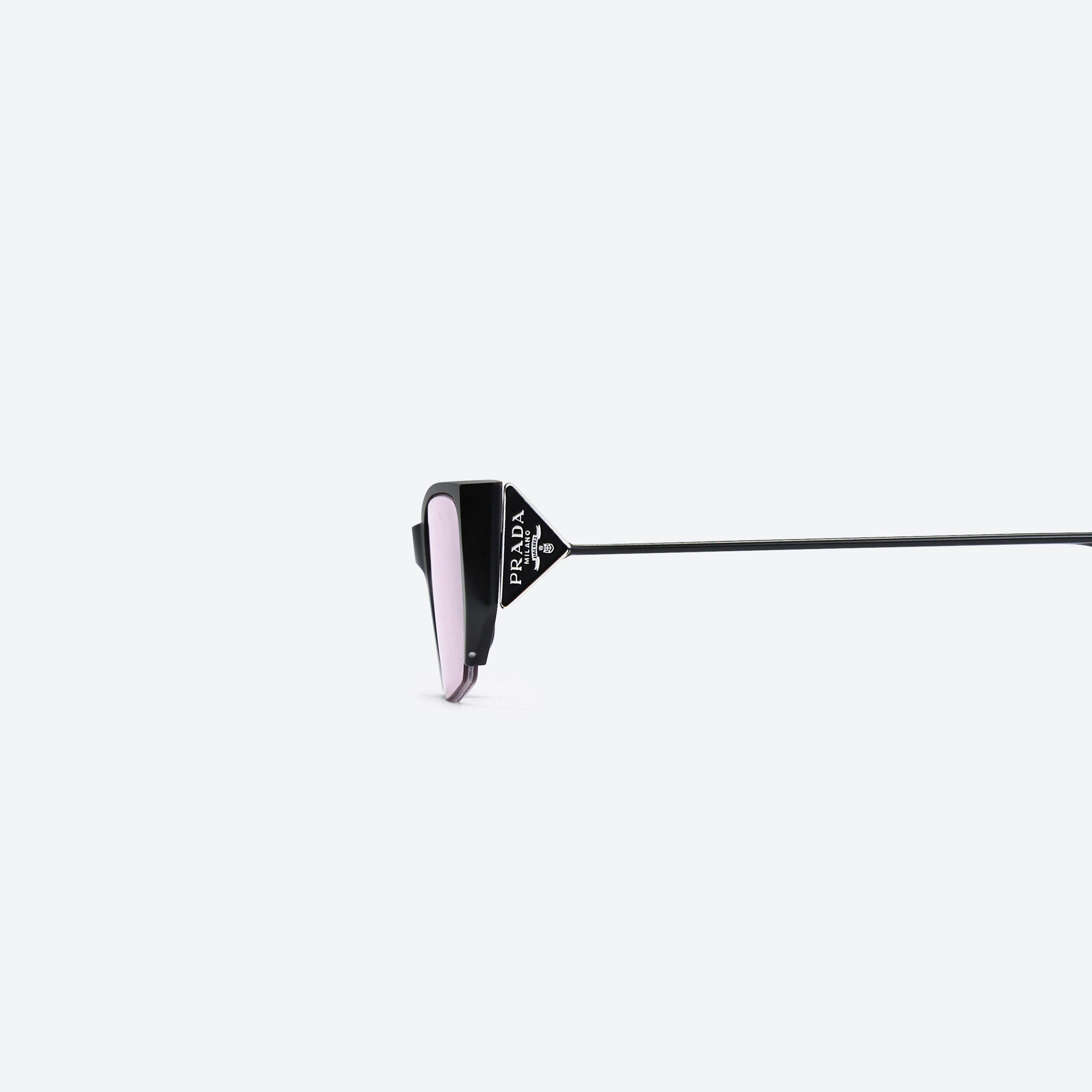 A detailed left view of Gentle Monster Prada Gentle Monster 2 M01(v) Black Metal framed Square sunglasses.