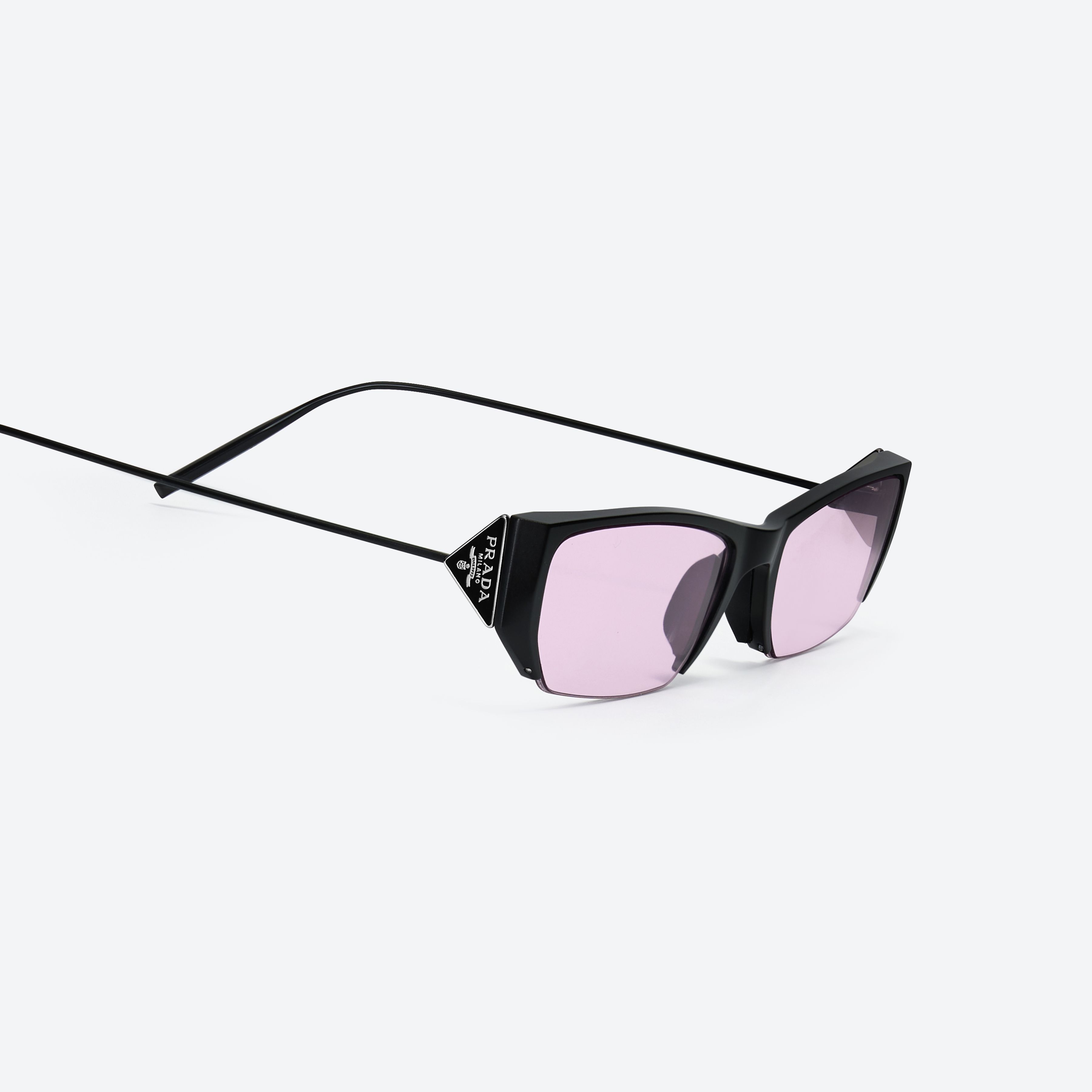 45-degree detailed view of Gentle Monster Prada Gentle Monster 2 M01(v) Black Metal framed Square sunglasses.