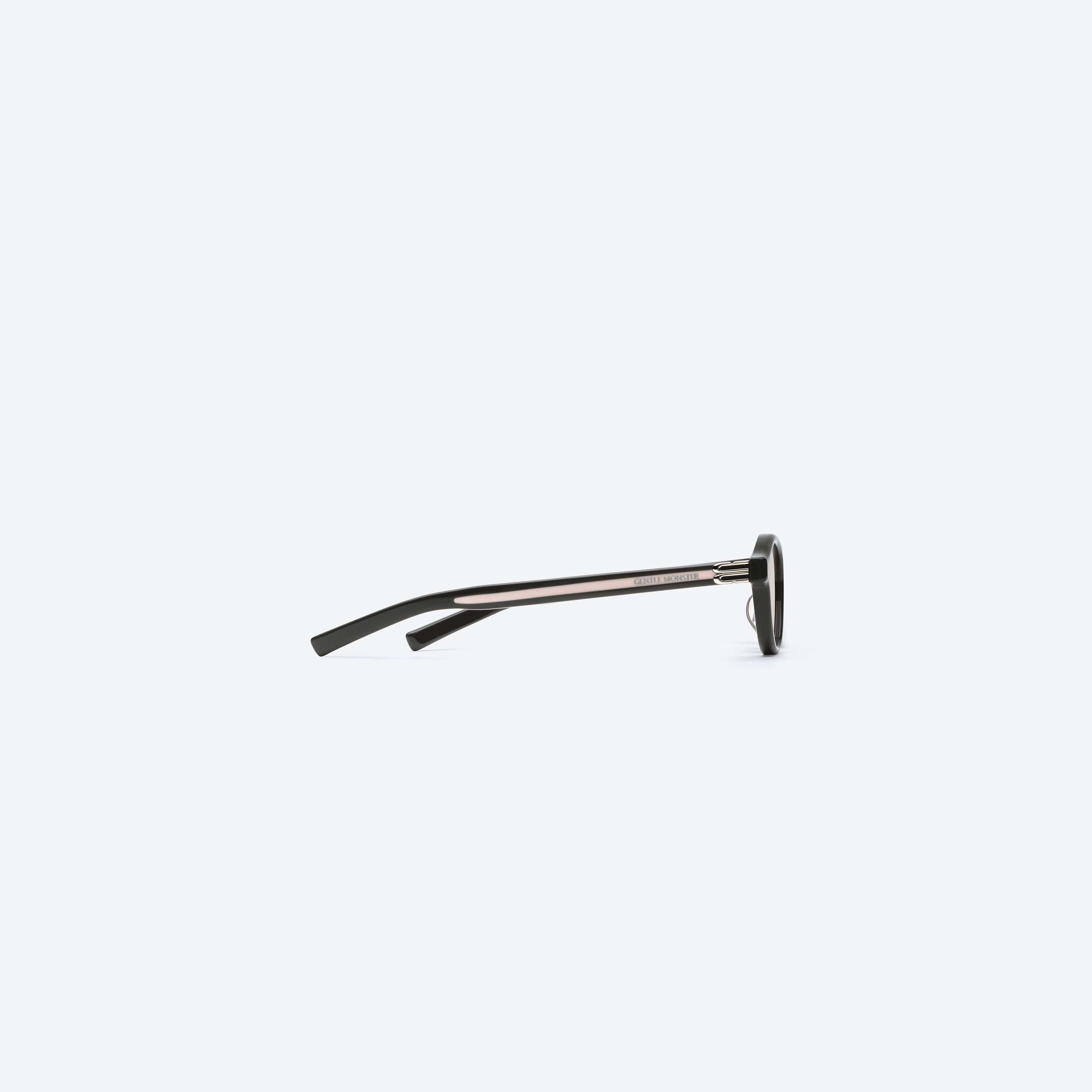A detailed right view of Gentle Monster Lad G15 Gray Acetate framed Round glasses.