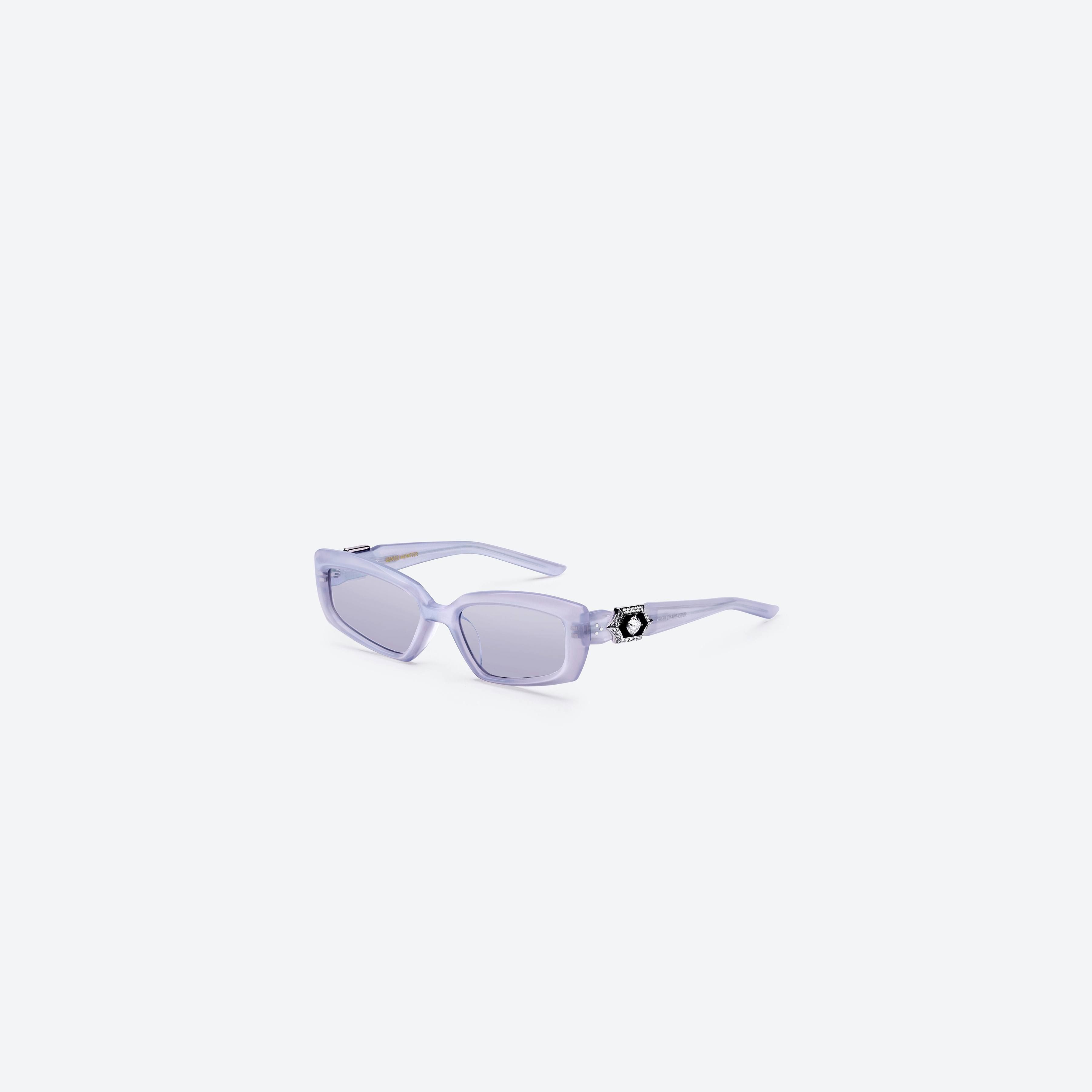 45-degree view of Gentle Monster Demond VC7 Purple Acetate framed Square sunglasses.