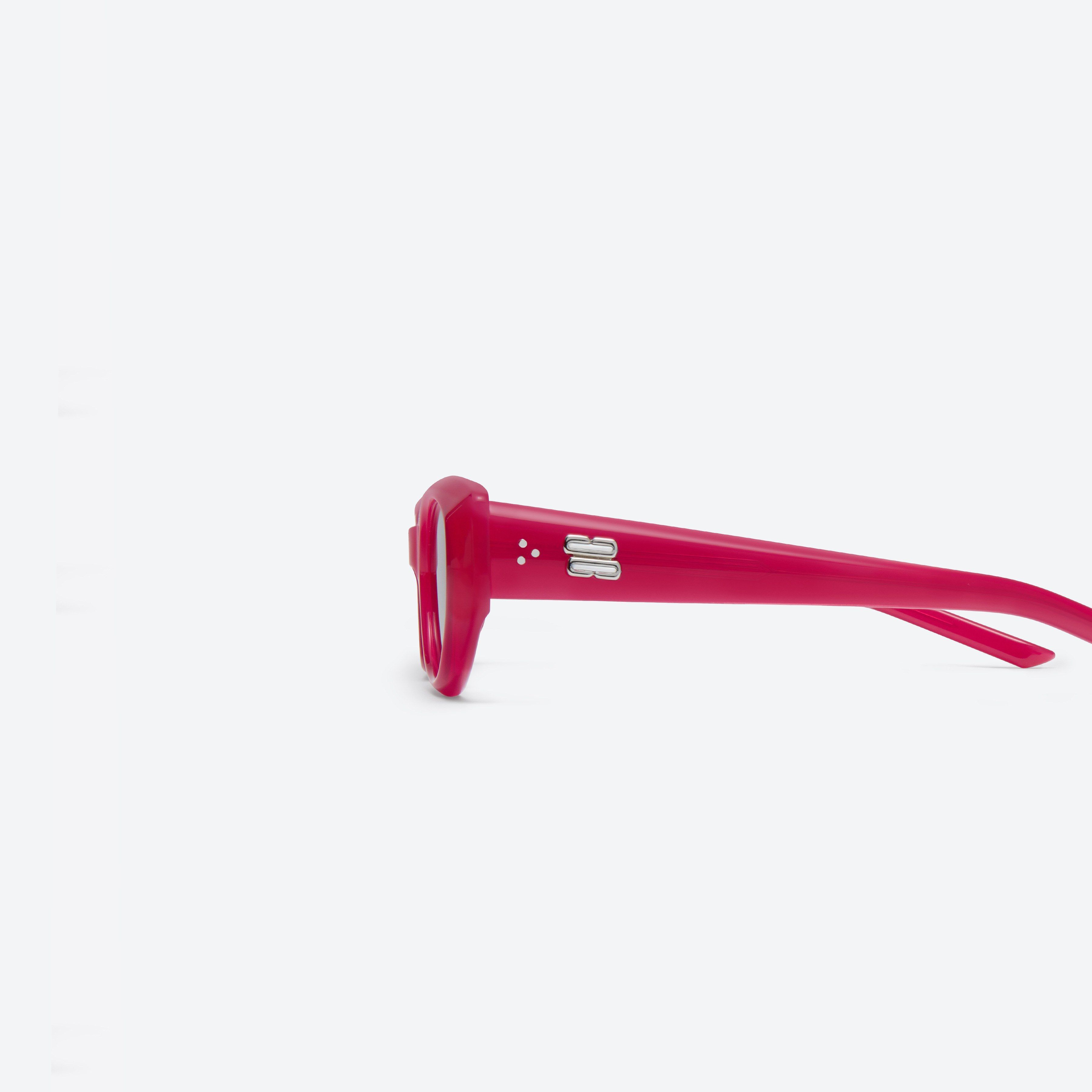 A detailed left view of Gentle Monster Monta RC6 Red Acetate framed Square sunglasses.