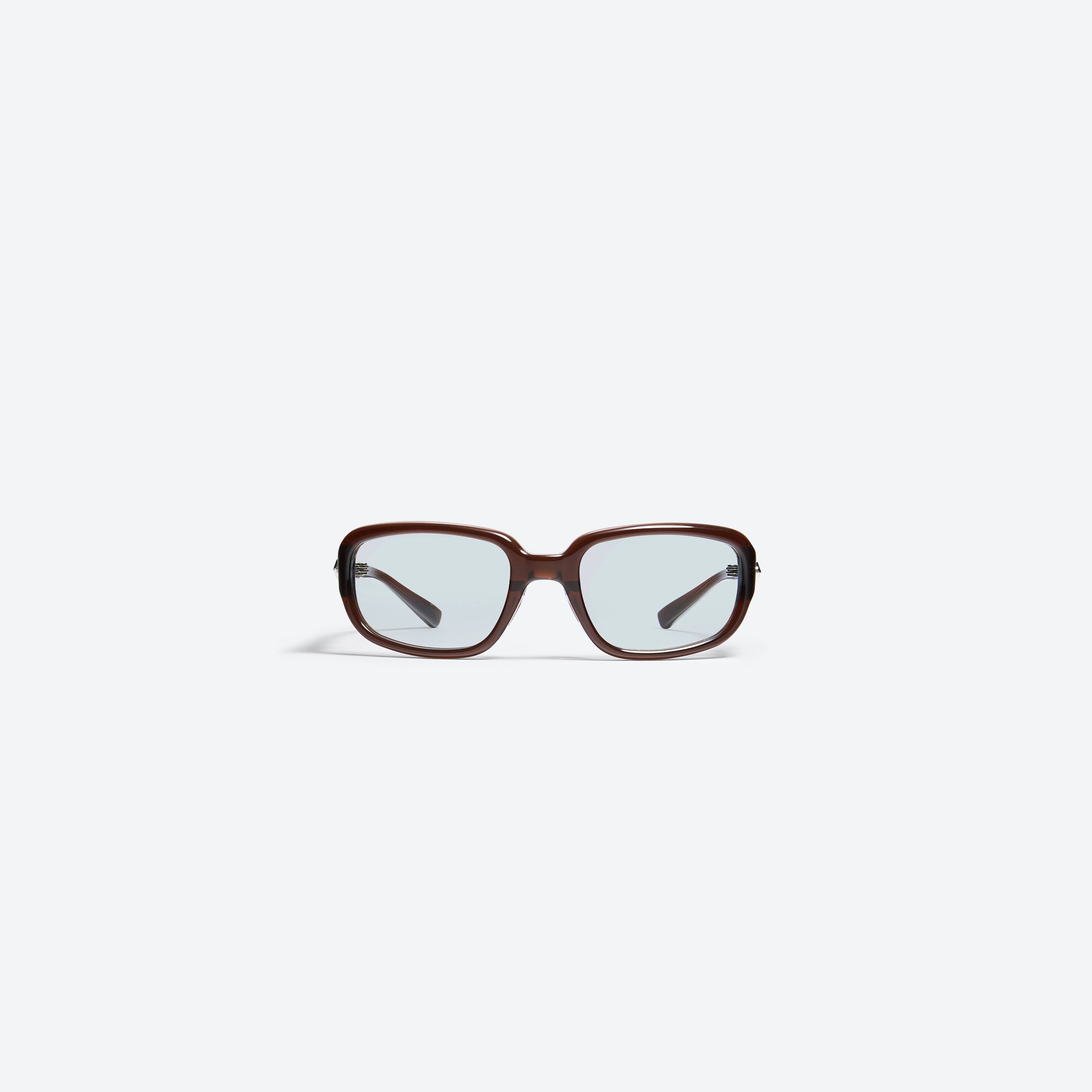A front view of Gentle Monster Noizer BRC13 Brown Acetate framed Square glasses.