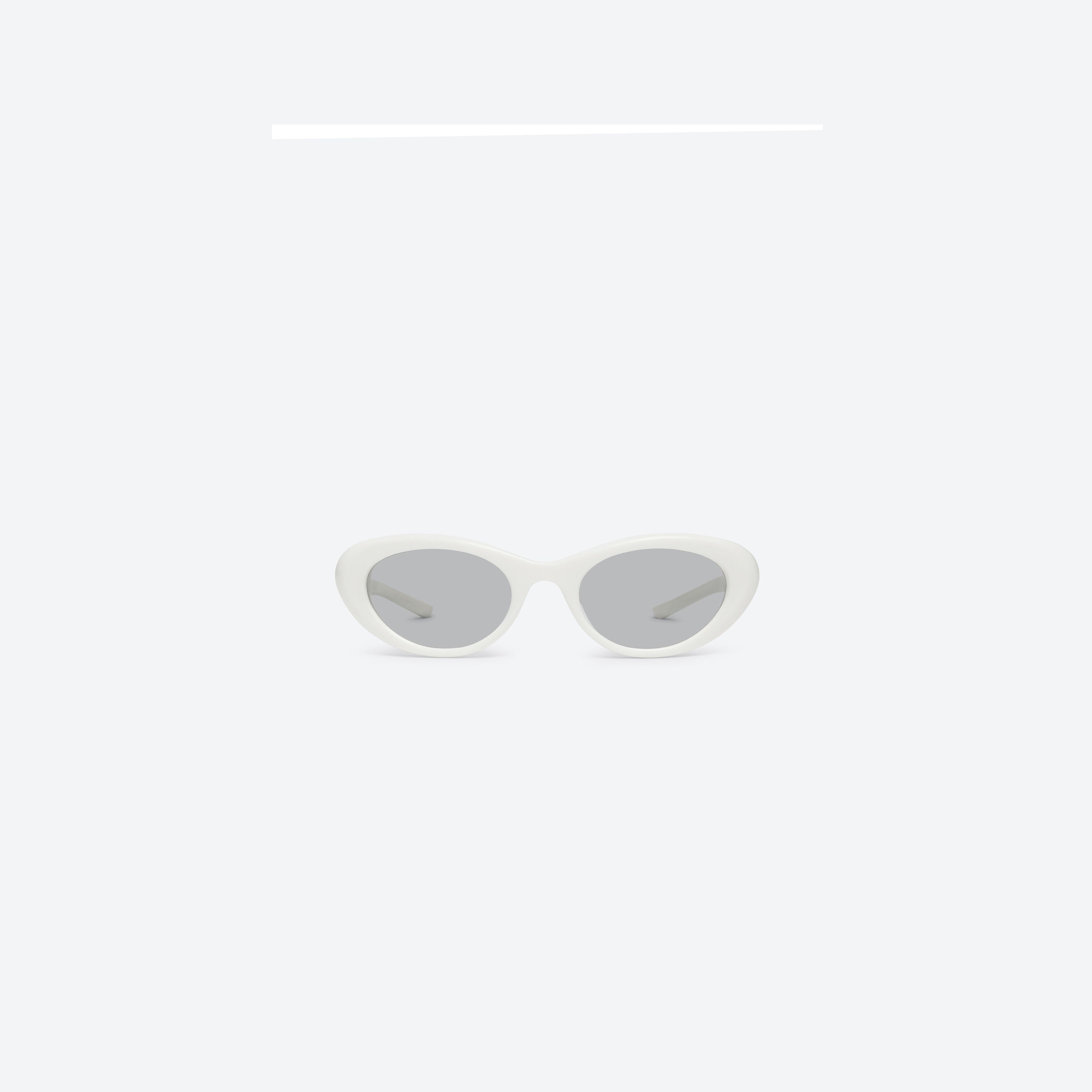 A front view of Gentle Monster Umber W2 White Acetate framed Oval sunglasses.