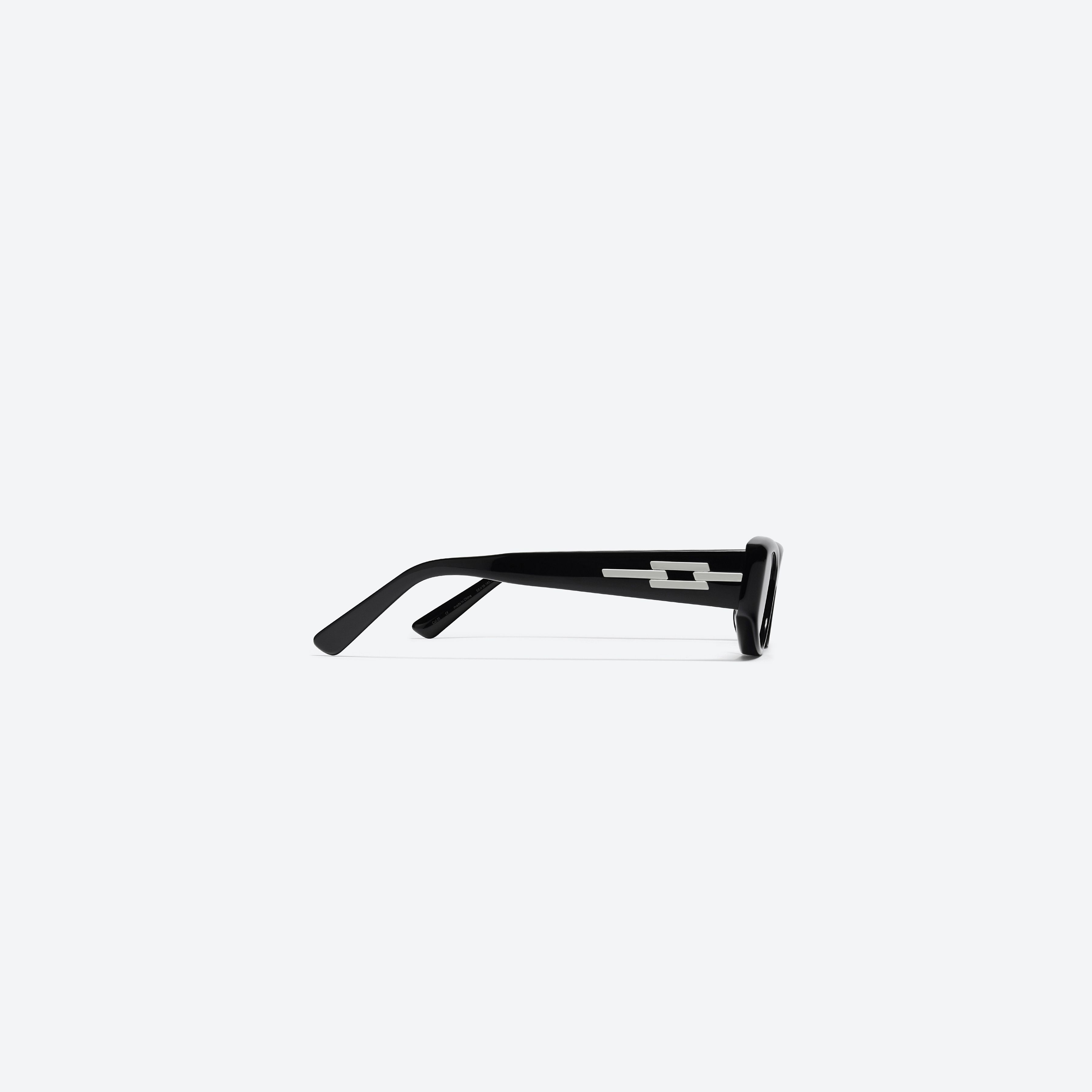 A detailed right view of Gentle Monster Duru 01 Black Acetate framed Square sunglasses.