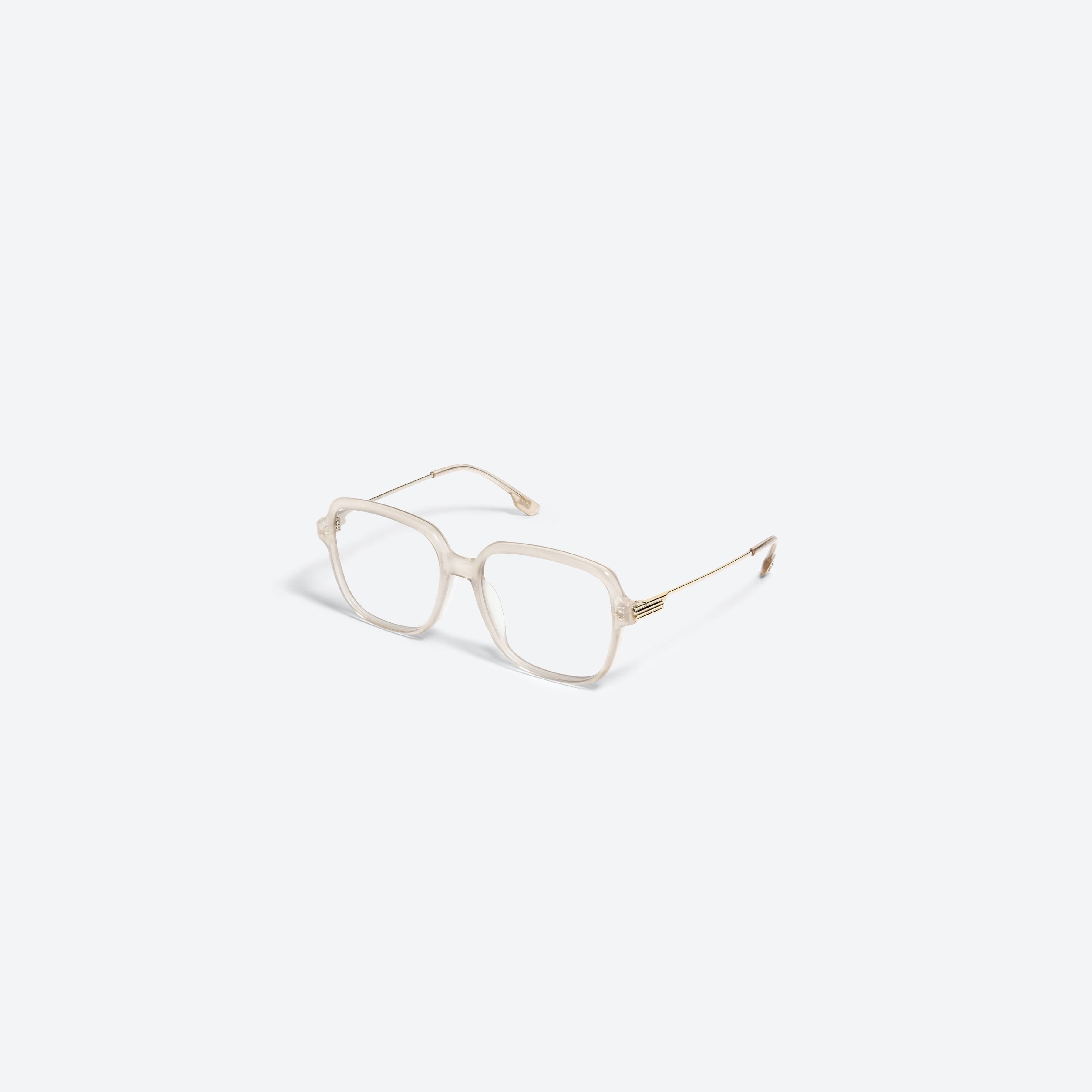 45-degree view of Gentle Monster MUA IC2 Ivory Mixed framed Square glasses.