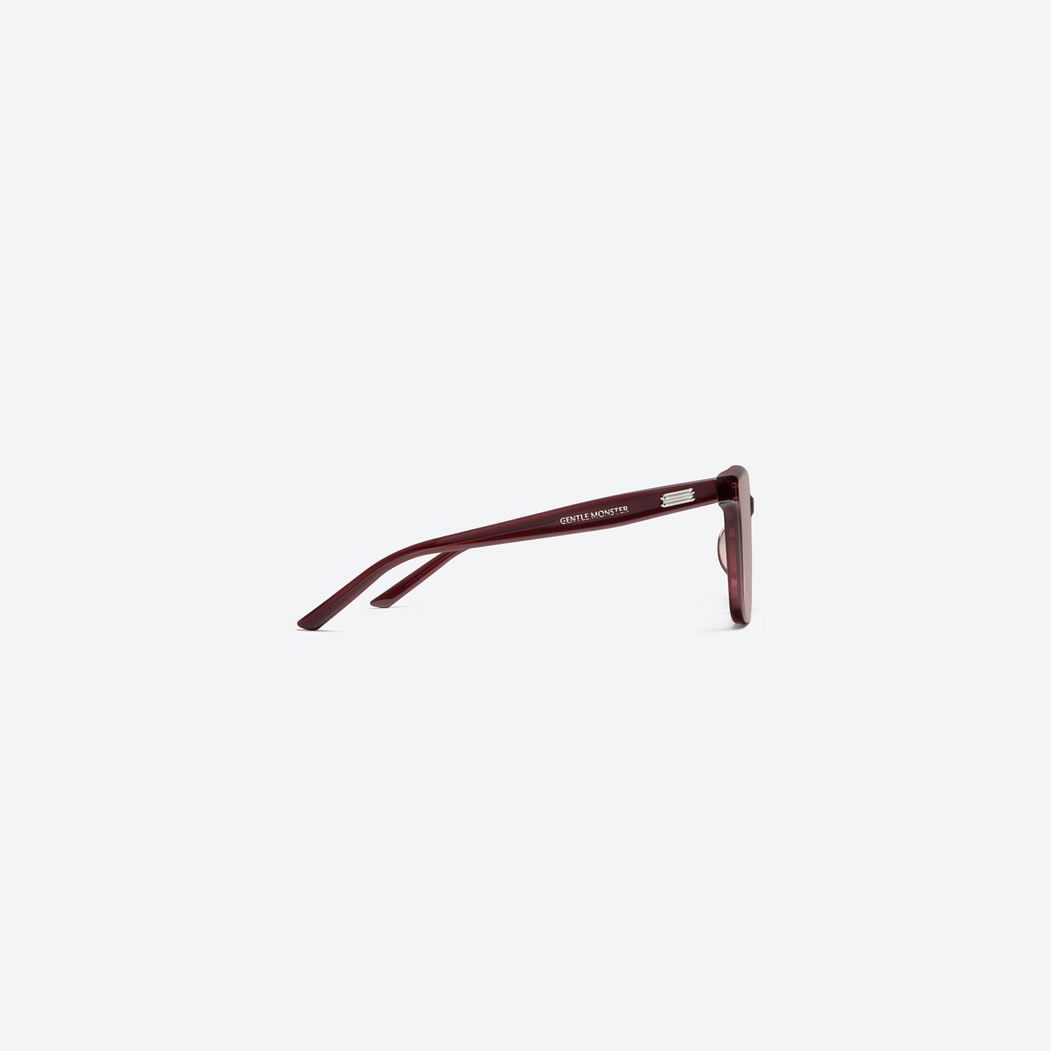 A detailed right view of Gentle Monster Gent BRC19 Brown Acetate framed Square sunglasses.