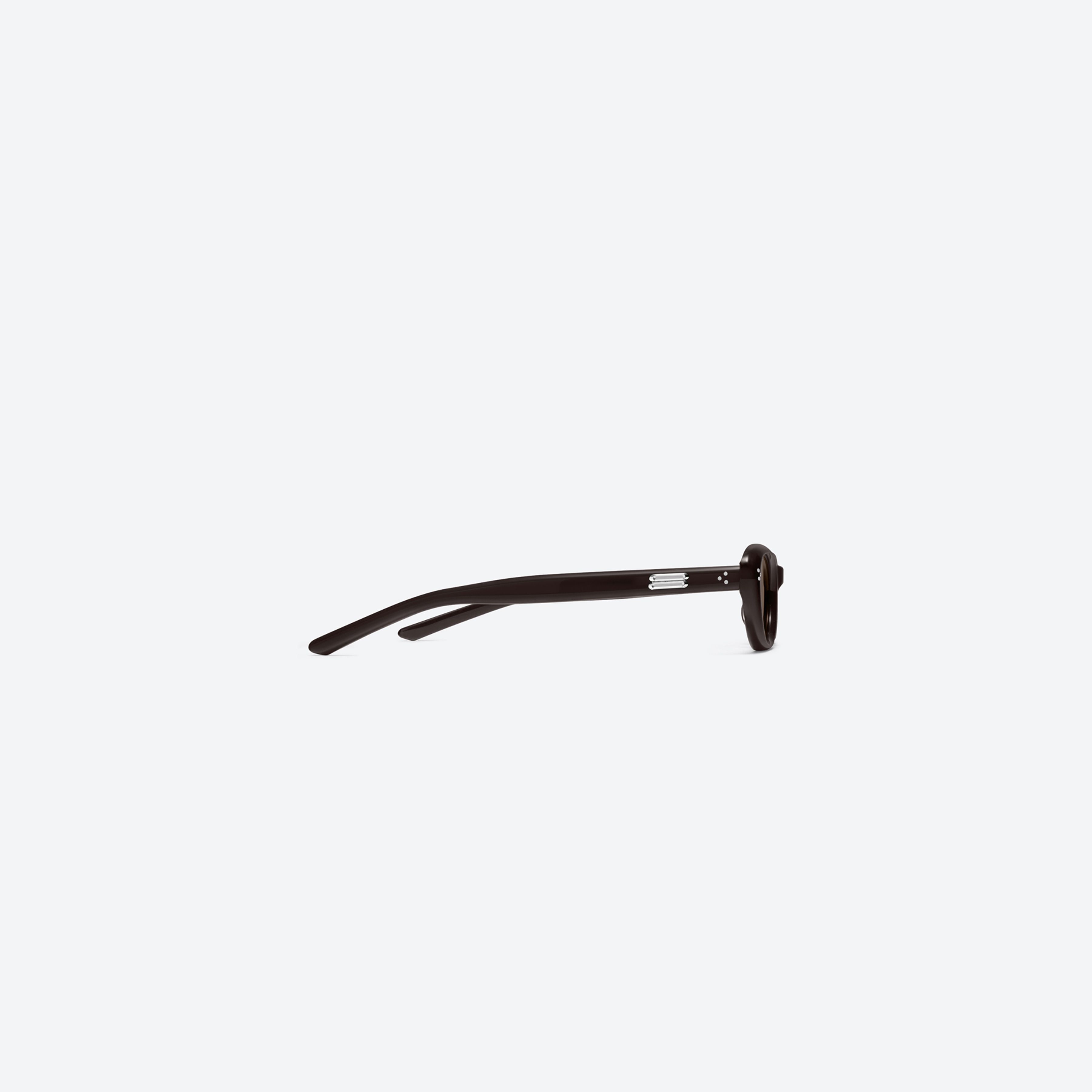 A detailed right view of Gentle Monster Madlenne BR2 Brown Acetate framed Cat-eye sunglasses.