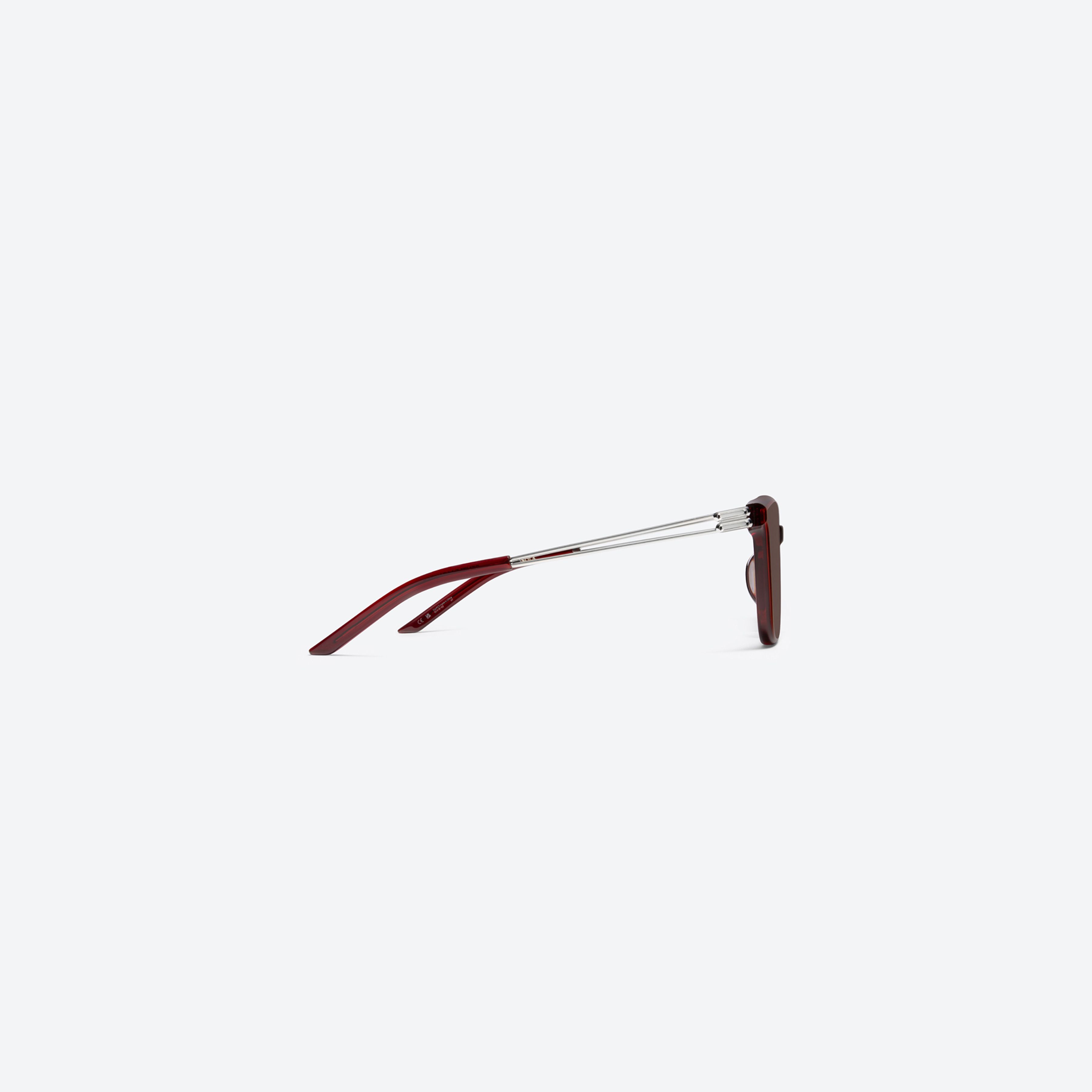 A detailed right view of Gentle Monster La Sola RC3 Red Mixed framed Square sunglasses.