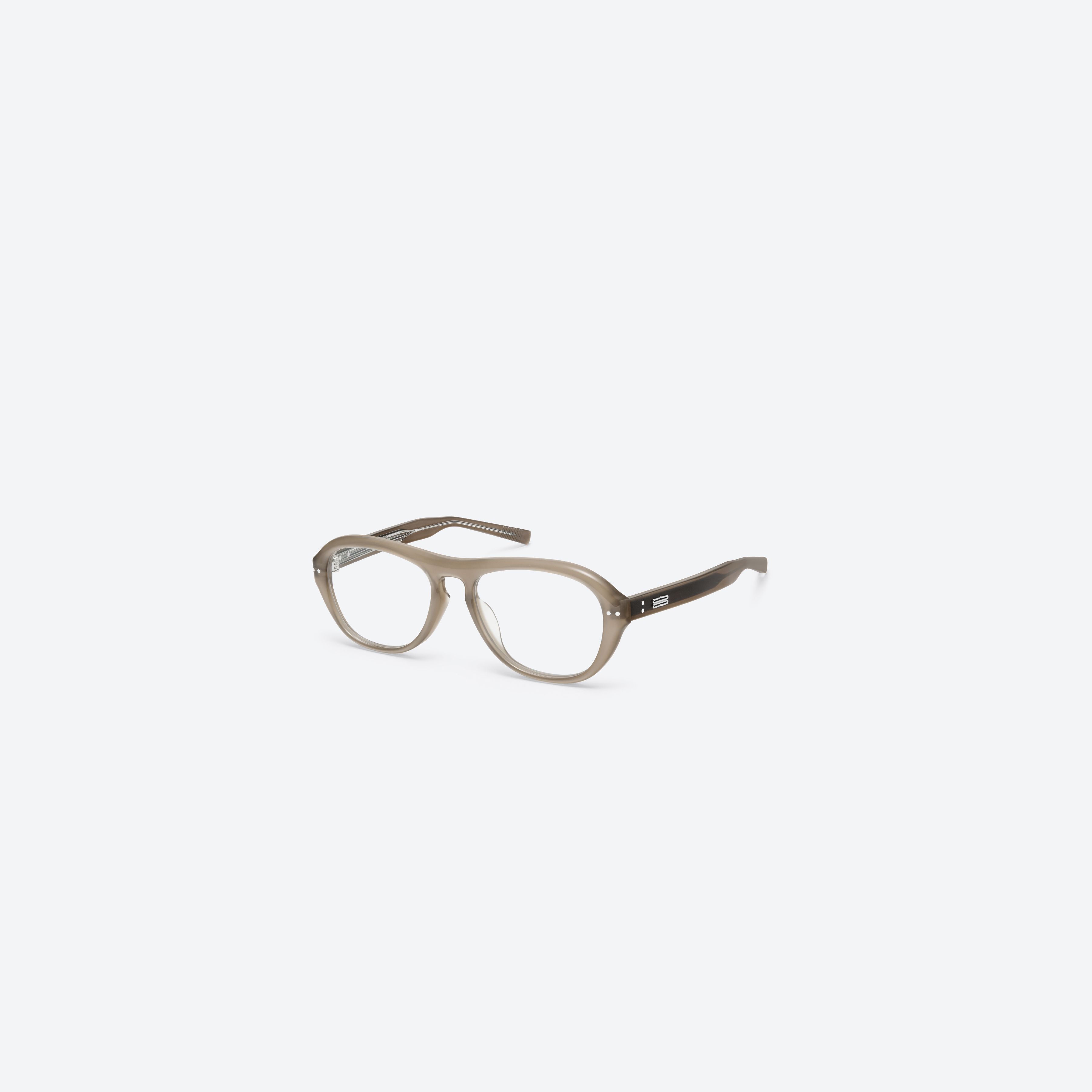 45-degree view of Gentle Monster Oaa BRC9 Brown Acetate framed Aviator glasses.